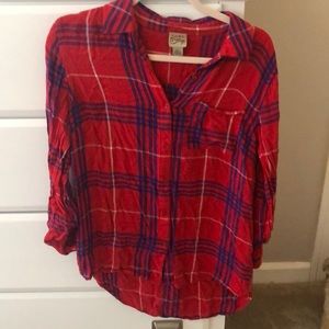 NWOT plaid blouse. Small
